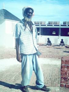 standmani Emmanuel 'Mani' Blake stands firm at Fort Charles where the Port Royal Museum is. ANTHEA McGIBBON PHOTO