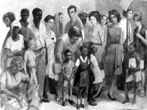 Barrington Out of many 1 'Out of Many, One People' done in 1962 by master painter Barrington Watson