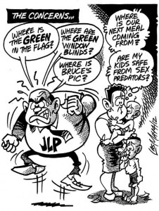 flag politricks ja cartoon